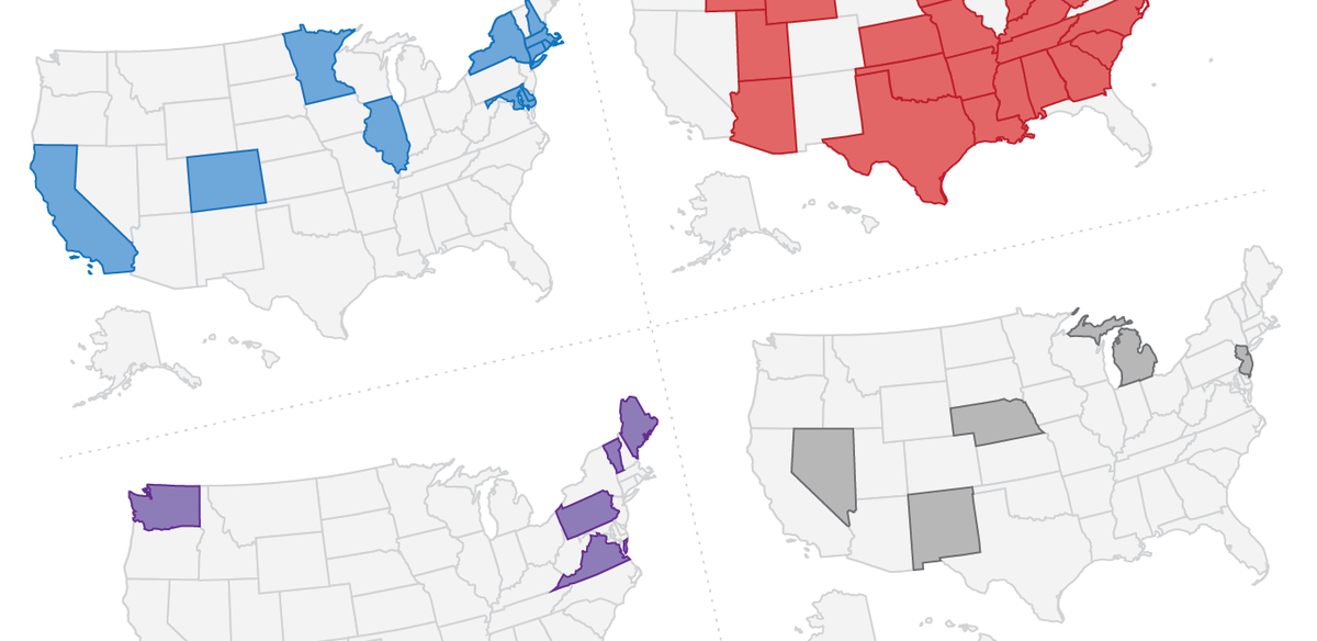 Not all states red or blue: in search of the purple | YouGov